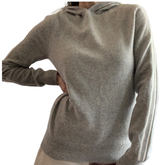 NWT RLX Cashmere Ralph Lauren Washable Hoodie Grey Sweater Stripes Pullover New - Picture 3 of 14
